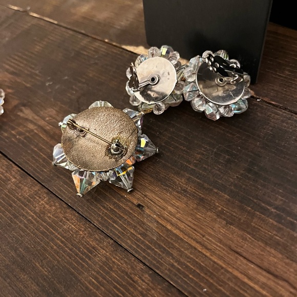 GORGEOUS AB crystal necklace bracelet earrings & broach!!! Got to see!!!! - Picture 3 of 12